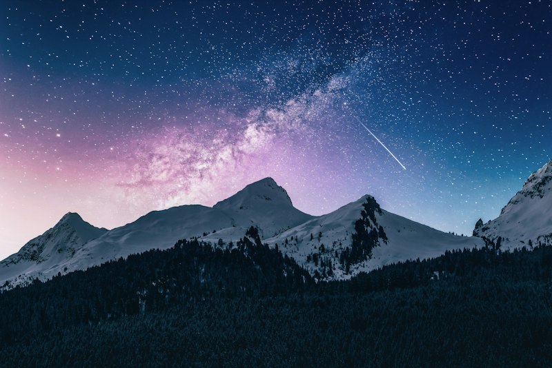 Starry night mountains