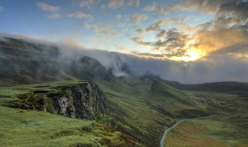 Foggy hills at dawn